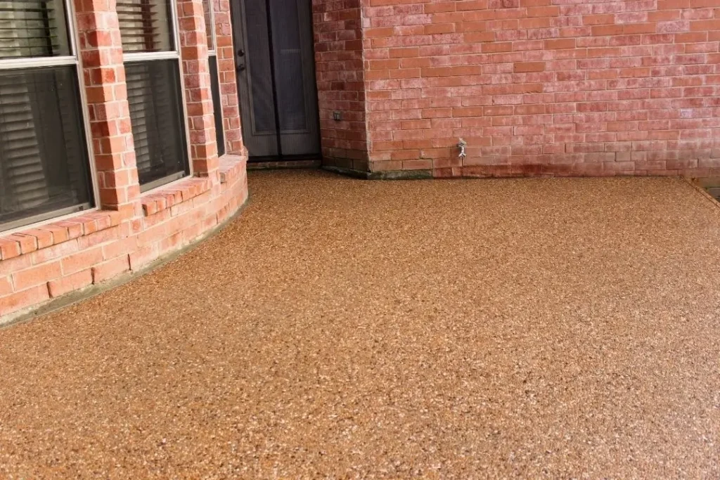 coloured concrete patio