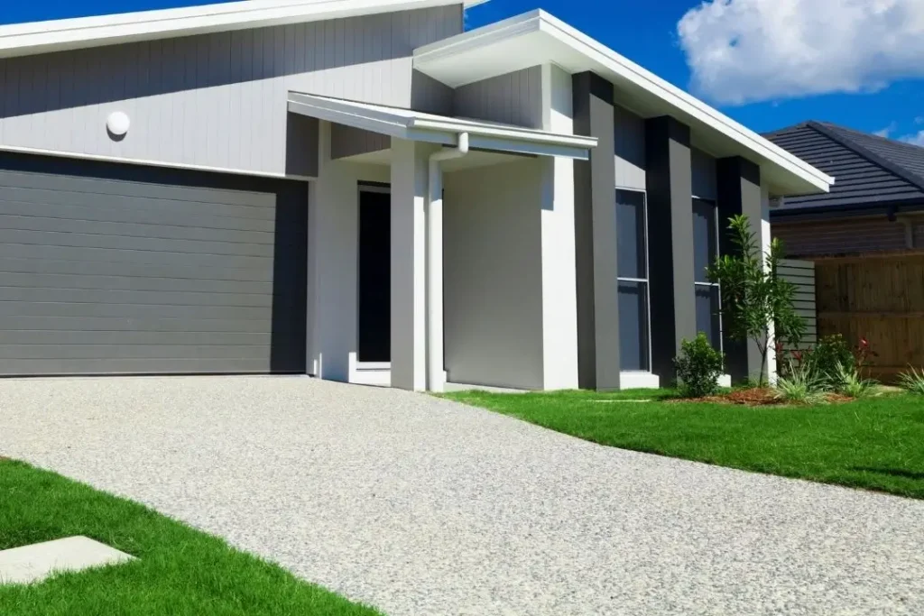 exposed agg finish on a concrete driveway